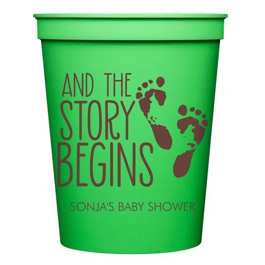 And The Story Begins with Baby Feet Stadium Cups